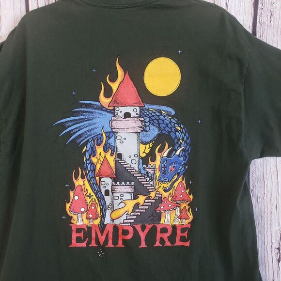 Empyre Other - Empyre Dragon Tower Graphic Magic Mushrooms Moon T-Shirt Mens XL 100% Cotton